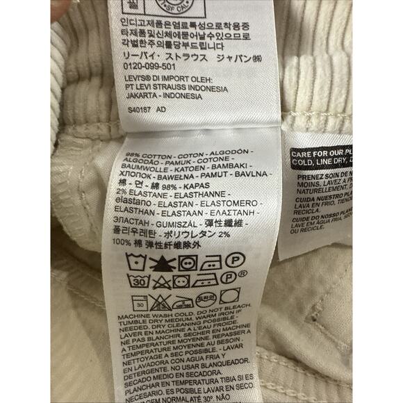 Levi's Ribcage Straight Ankle Jeans Corduroy Size 25 - Picture 11 of 13